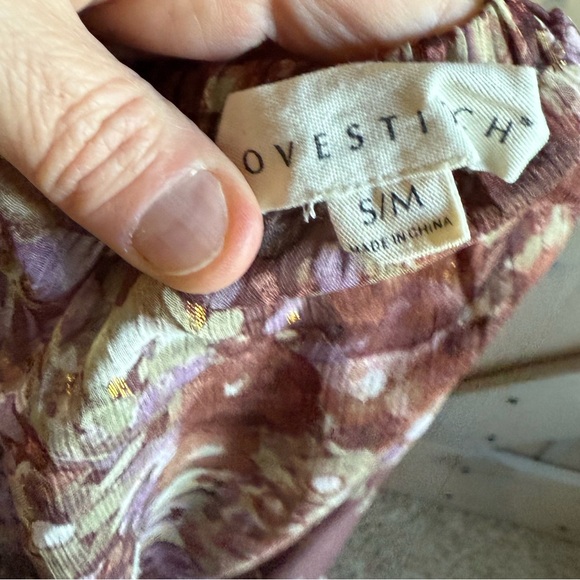 NWT Lovestitch Floral Lurex Chiffon Blouse - Picture 2 of 7